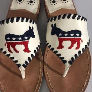 Jack Rogers Democratic Donkey Sandals Size 7